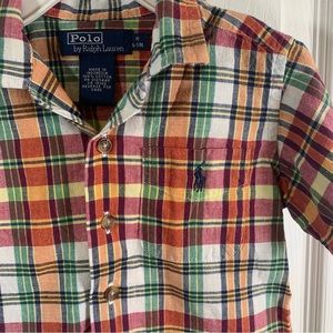 Boys Polo by Ralph Lauren size M 6-12M‎ Madras Plaid